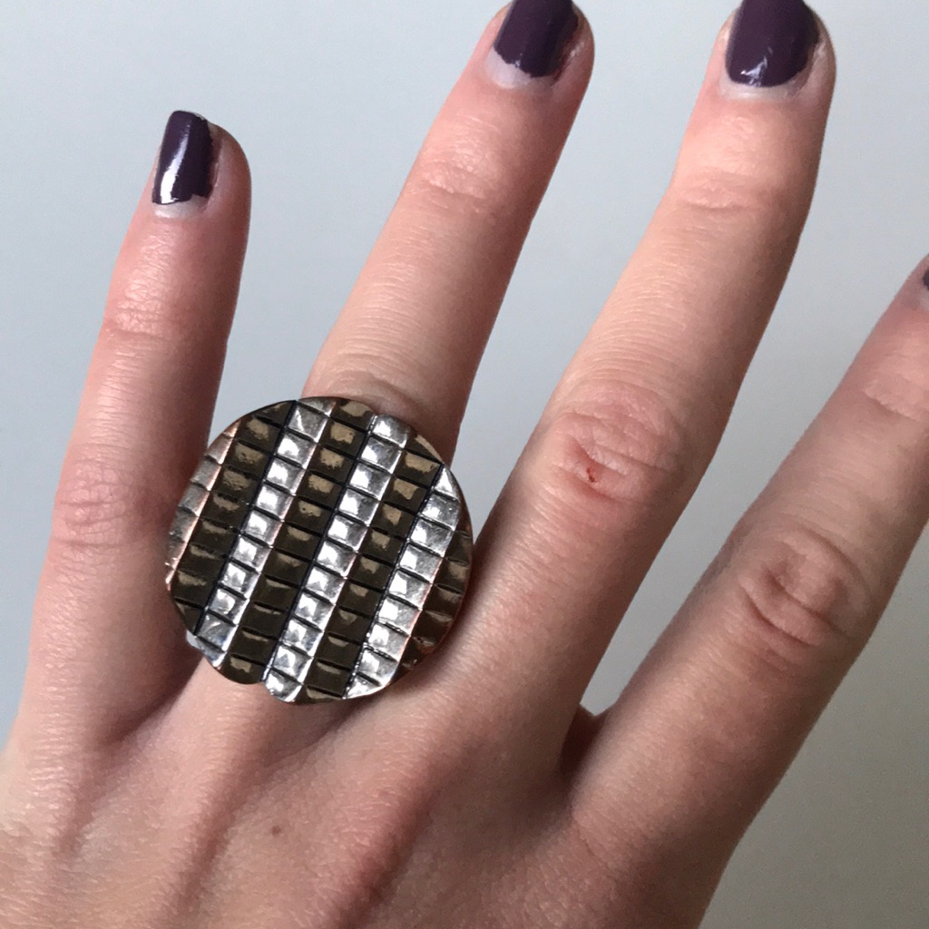 Elevated Patterned Silver Ring
